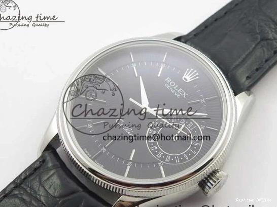 0510 Cellini 50519 Real Date SS BP Maker Best Edition Black Dial Sticks Markers on Black Leather Strap SA Affordable 3087
